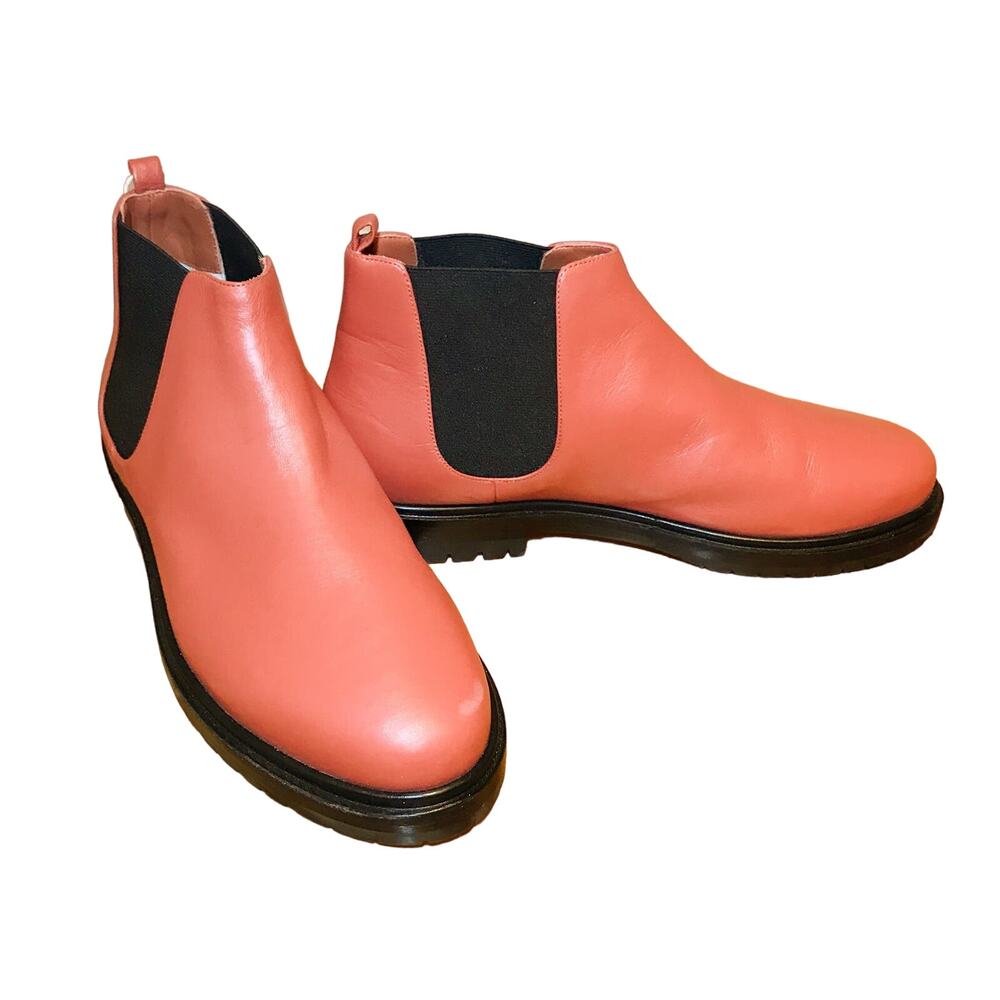 Rodo Leather Chelsea Boots Orange/Pink Black Brand New NWOB